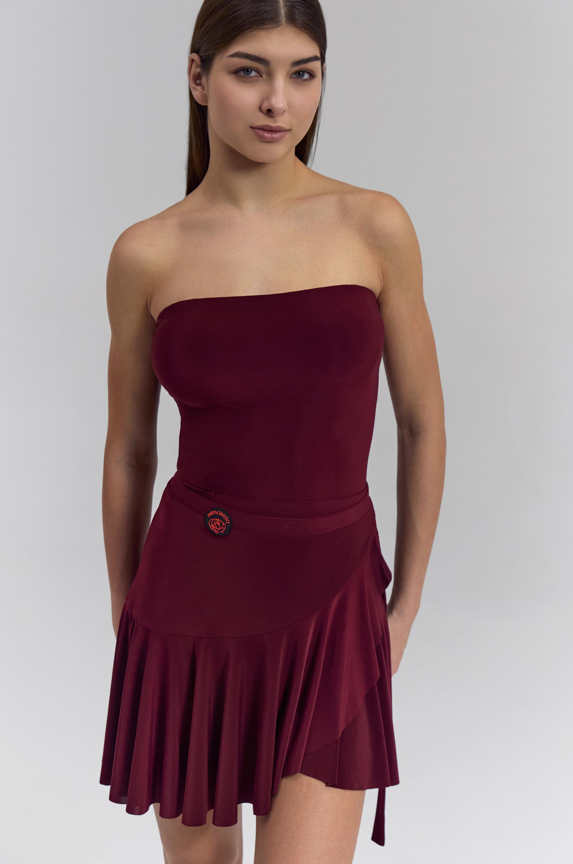 Боди Vibrant для бальных танцев, цвет Бордовый 