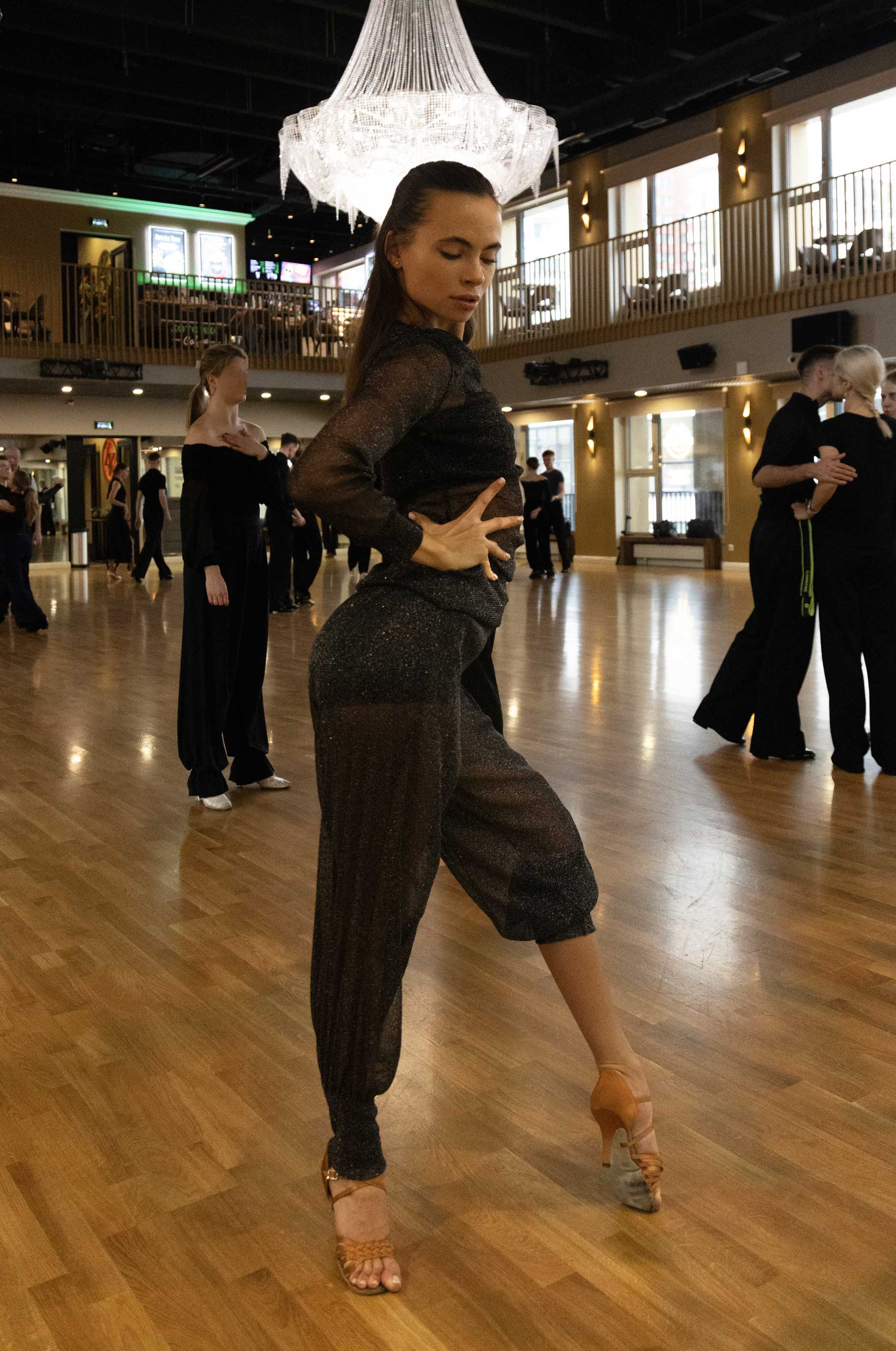 Брюки Gleaming для бальных танцев, цвет Черный 