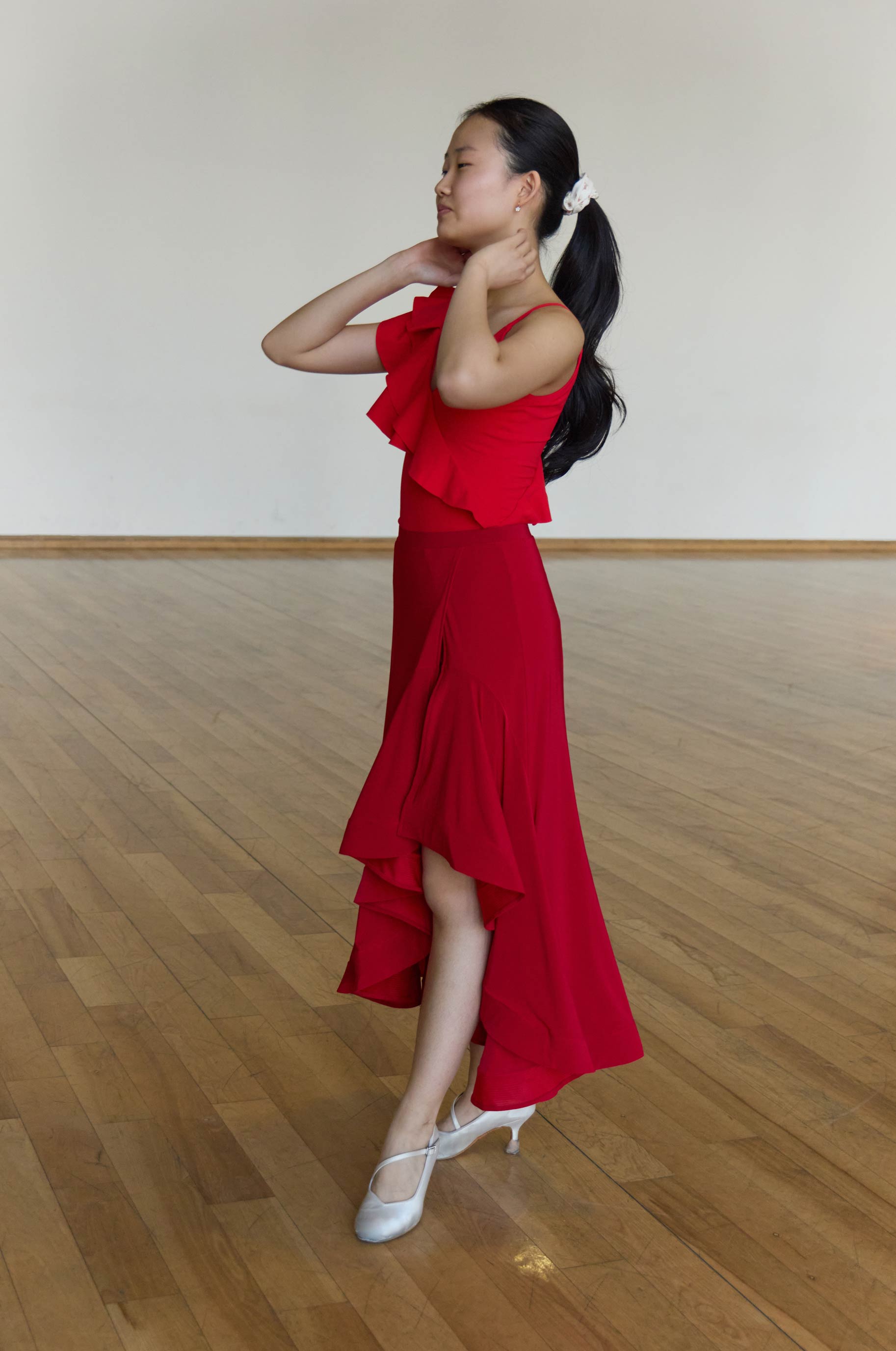 Юбка Фокус для бальных танцев, цвет Красный 