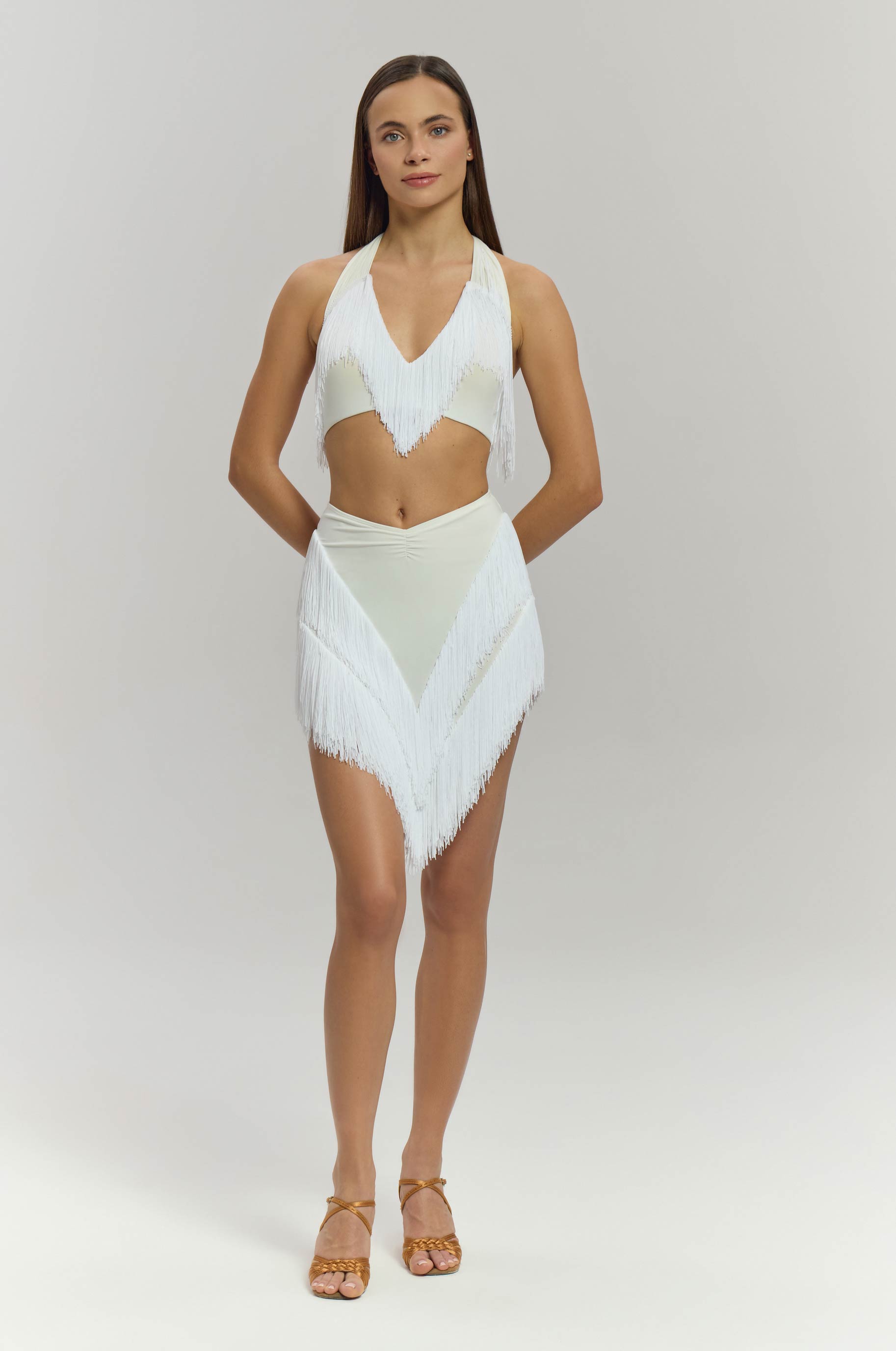 Юбка Момент для бальных танцев, цвет Белый 