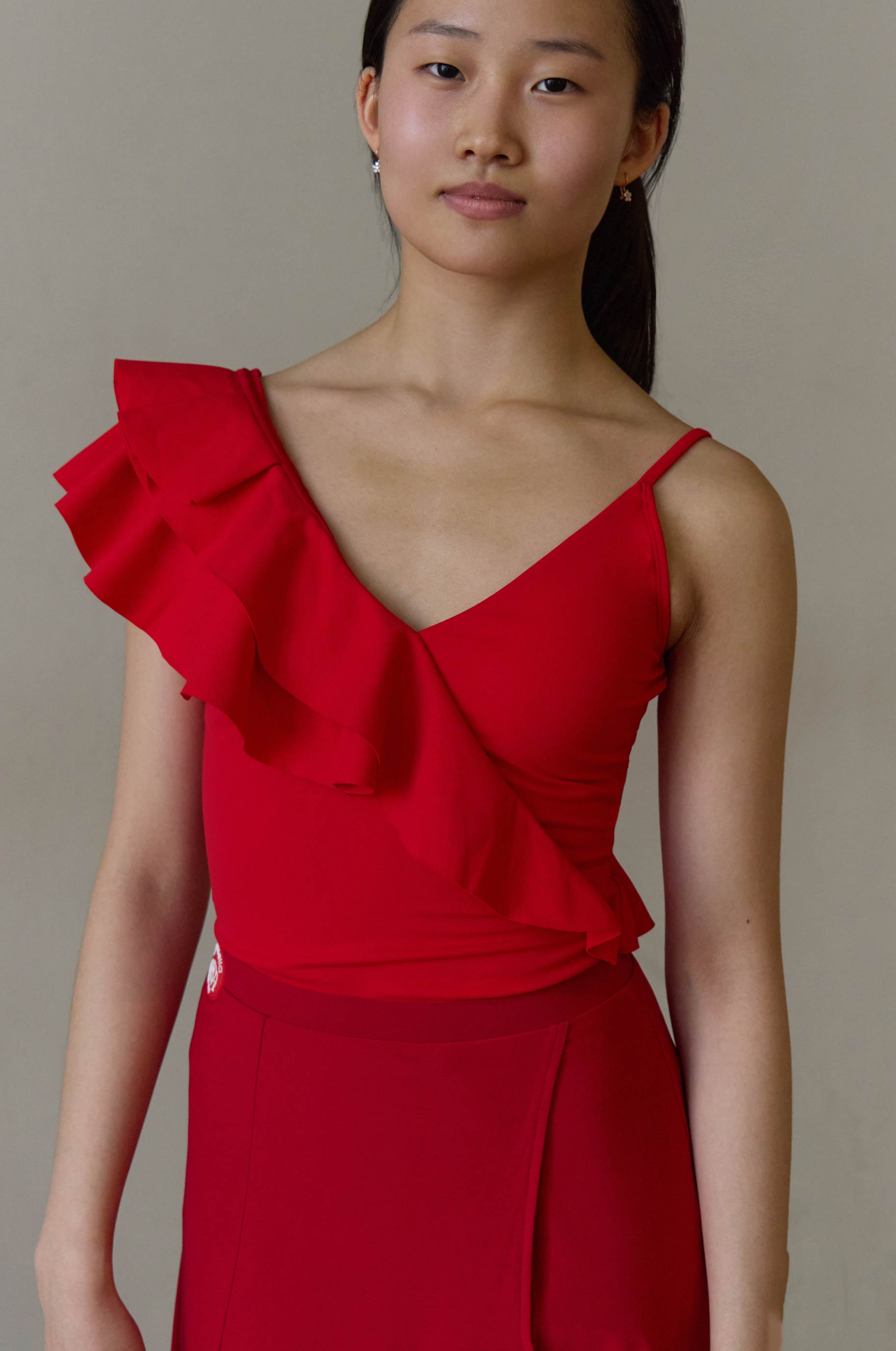 Боди Муза для бальных танцев, цвет Красный 