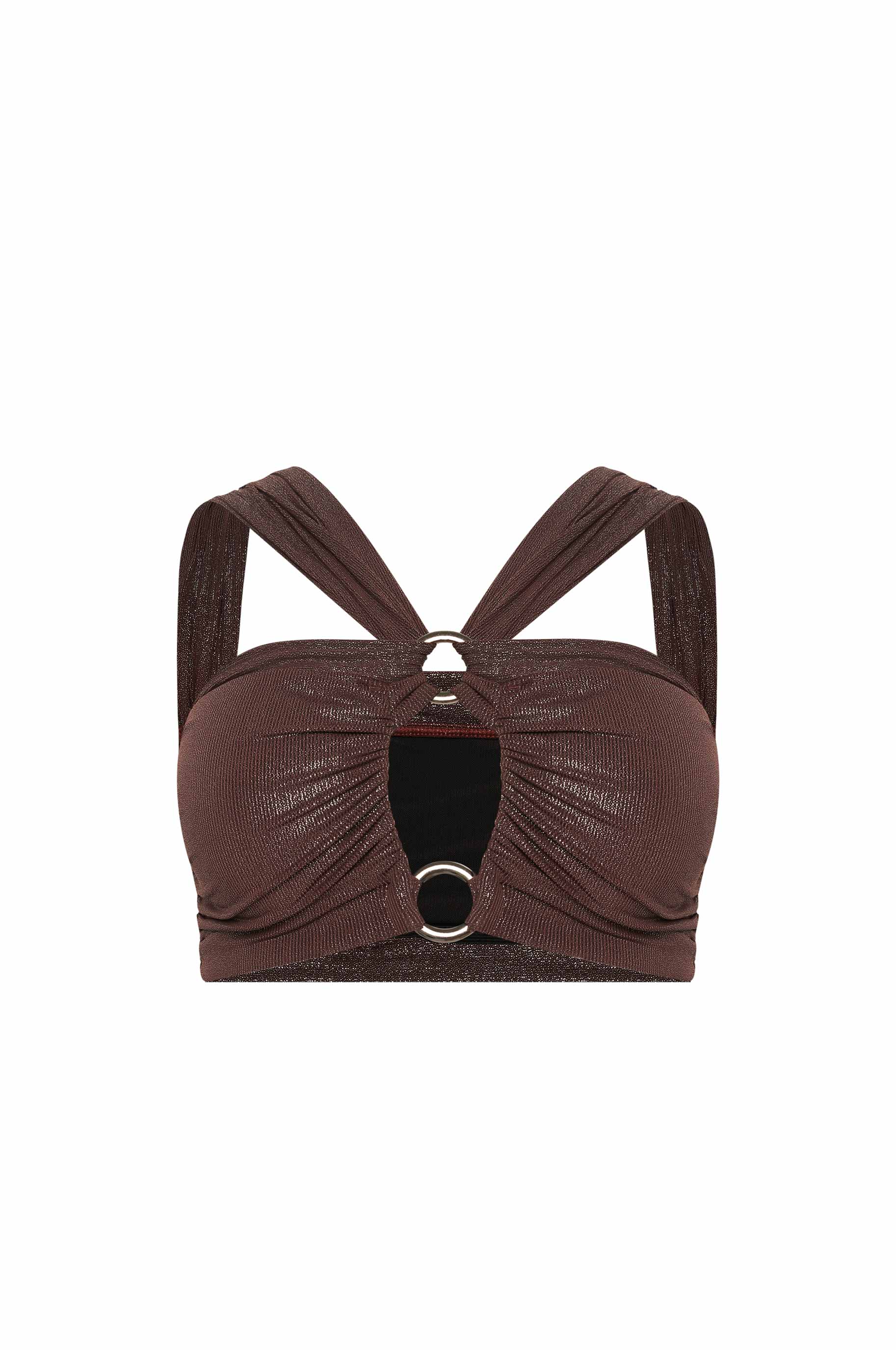 Топ Intricate Shine Brown для бальных танцев, цвет Шоколадный 