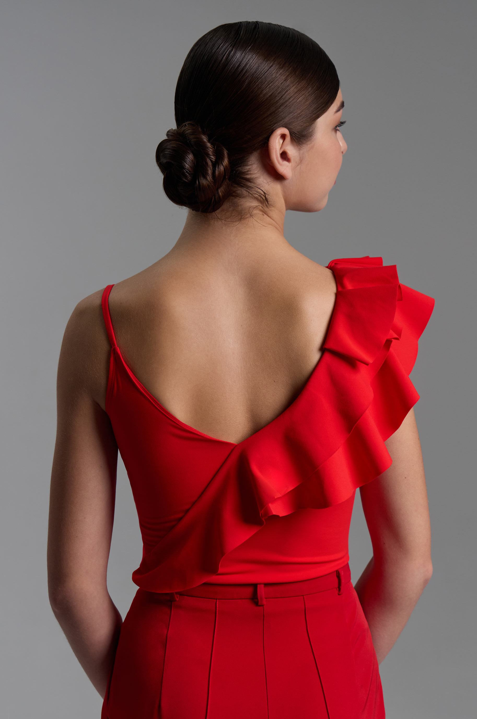 Боди Муза для бальных танцев, цвет Красный 