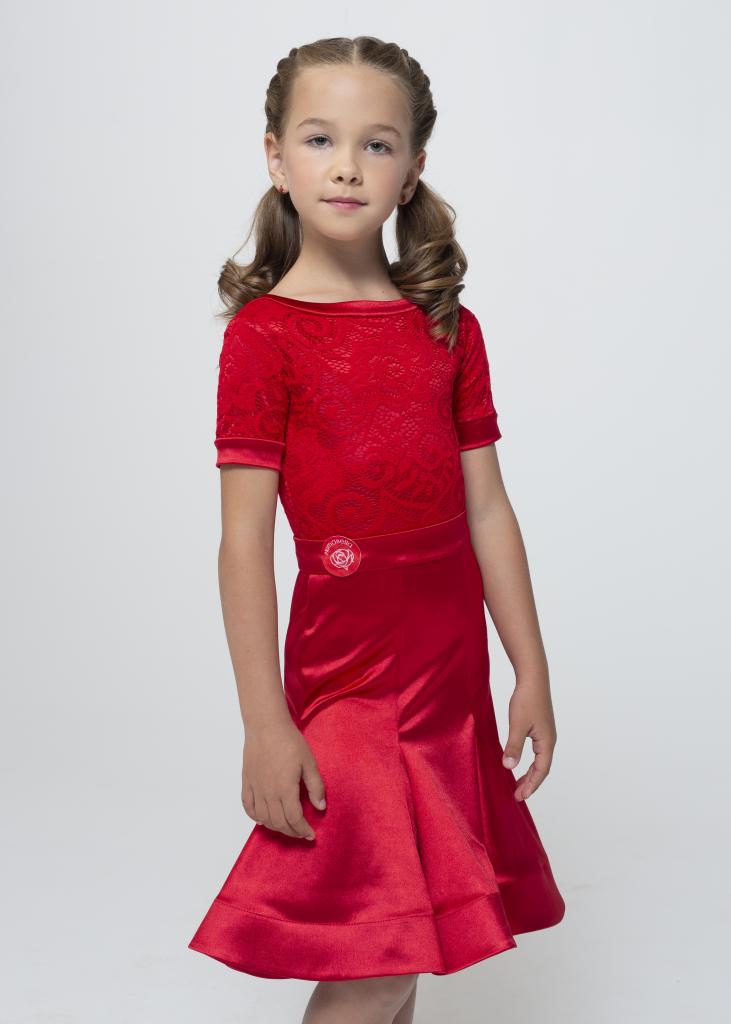 Платье Rouge kid для бальных танцев, цвет Красный 