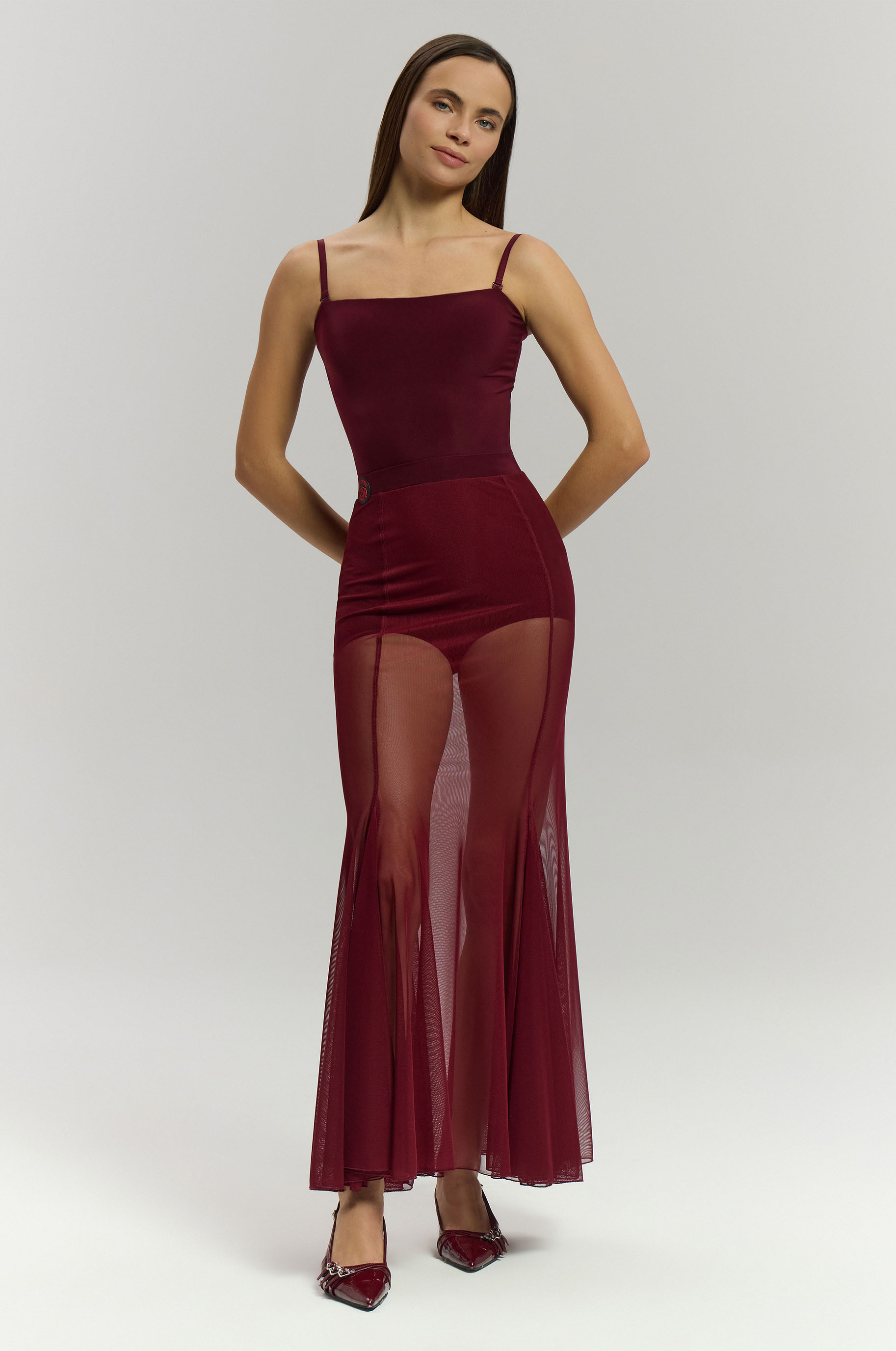 Юбка Sleek для бальных танцев, цвет Бордовый 