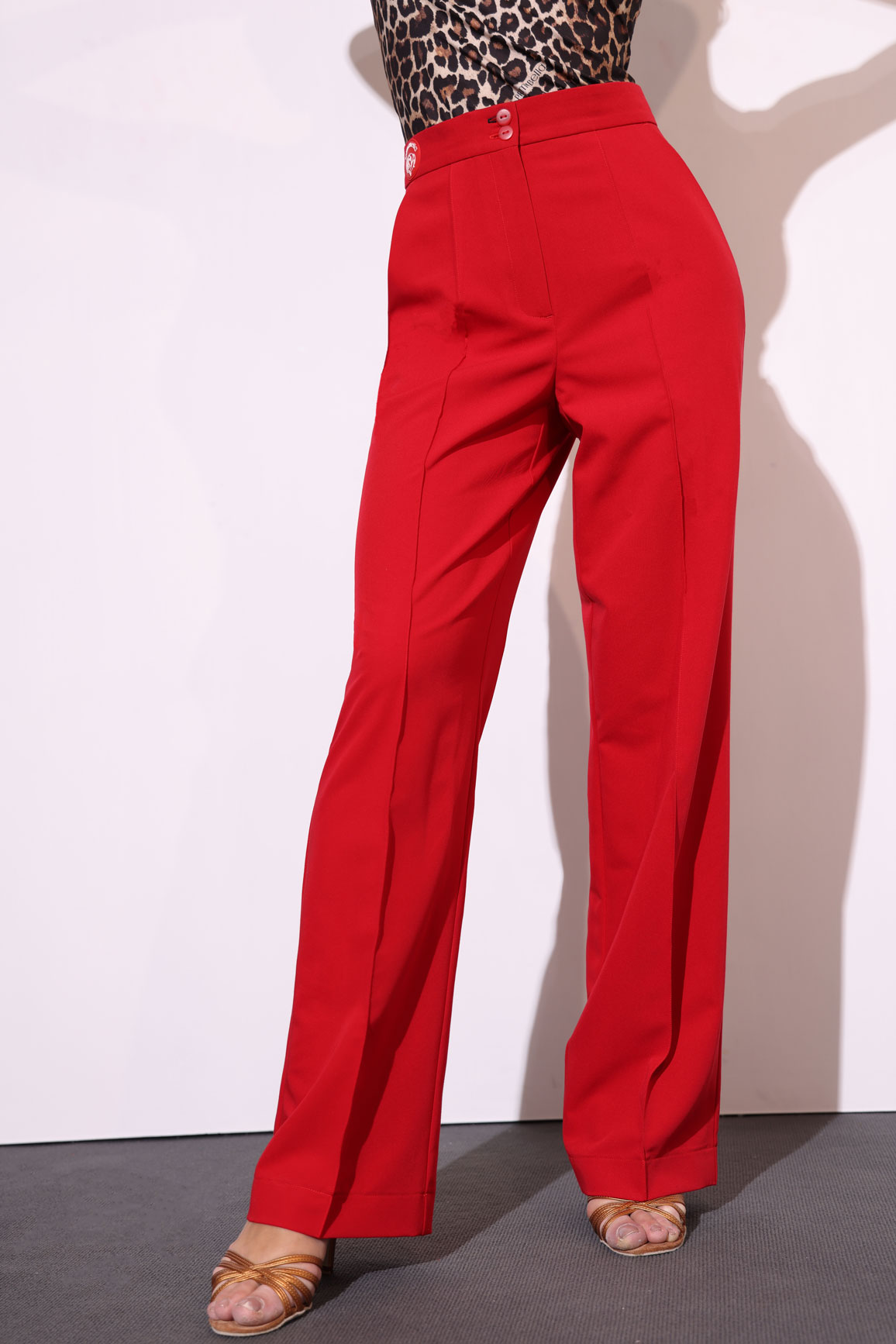 Trousers Straight Rosso